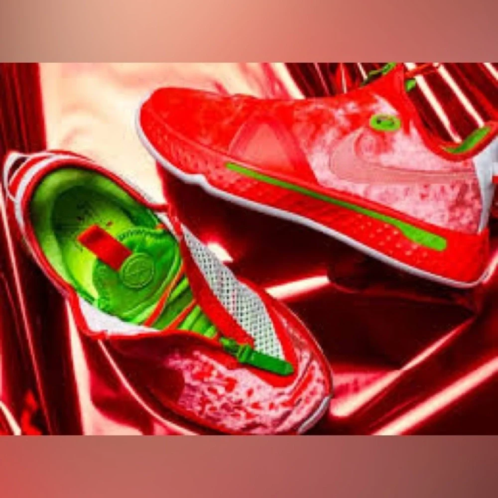 Nike Air PG 4 Christmas Edition Men's Sneakers Red Green Size 8 CD5079-602. - Picture 2 of 11